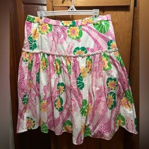 Lilly Pulitzer Vintage Floral Pink and Green Skirt